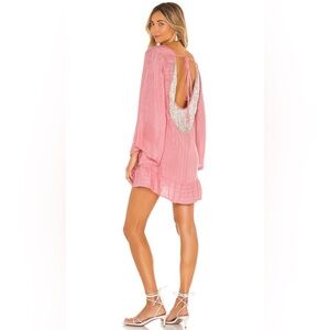 Sundress Indiana Revolve Boho Mini Dress Pink M/L Open Back Festival Resort